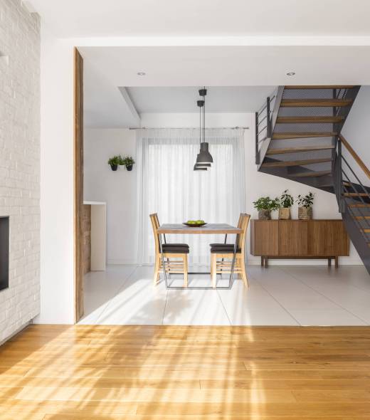 Modern apartment with staircase